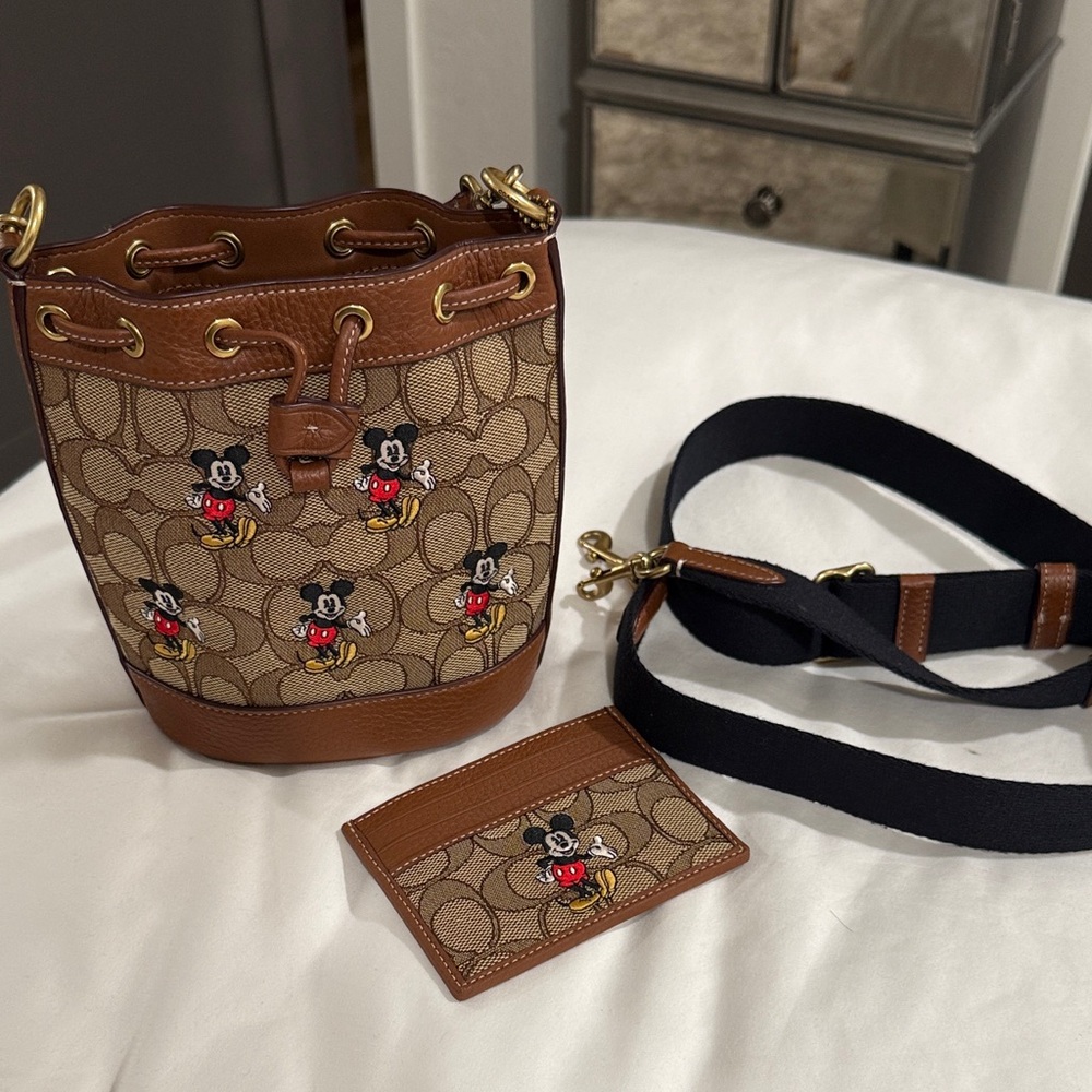 Mickey Mouse Bucket Bag and Card Holder Set